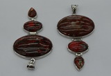 NGP8017 50*82mm - 52*86mm brecciated jasper pendant set jewelry