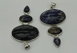 NGP8030 50*82mm - 52*86mm sodalite gemstone pendant set jewelry