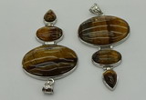 NGP8038 50*82mm - 52*86mm yellow tiger eye pendant set jewelry