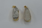 NGP8500 15*33mm - 17*40mm flat teardrop druzy agate pendants