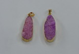 NGP8503 15*33mm - 17*40mm flat teardrop druzy agate pendants