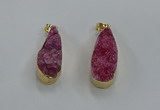 NGP8504 15*33mm - 17*40mm flat teardrop druzy agate pendants