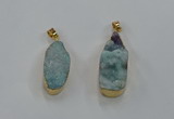 NGP8506 15*33mm - 17*40mm flat teardrop druzy agate pendants