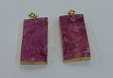 NGP8525 25*50mm - 27*53mm rectangle druzy agate pendants