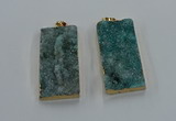 NGP8527 25*50mm - 27*53mm rectangle druzy agate pendants