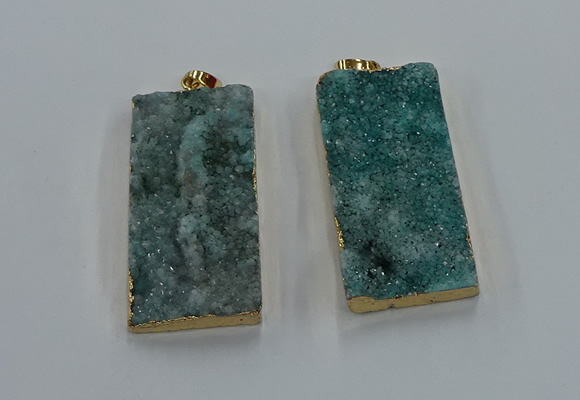 NGP8527 25*50mm - 27*53mm rectangle druzy agate pendants