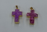 NGP8535 22*30mm - 25*35mm cross druzy agate pendants wholesale