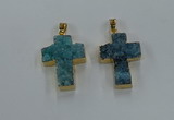 NGP8537 22*30mm - 25*35mm cross druzy agate pendants wholesale