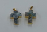 NGP8538 22*30mm - 25*35mm cross druzy agate pendants wholesale