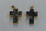 NGP8540 22*30mm - 25*35mm cross druzy agate pendants wholesale