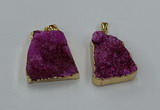 NGP8546 25*33mm - 30*35mm trapezoid druzy agate pendants