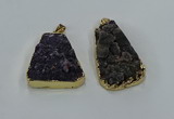 NGP8550 25*33mm - 30*35mm trapezoid druzy agate pendants