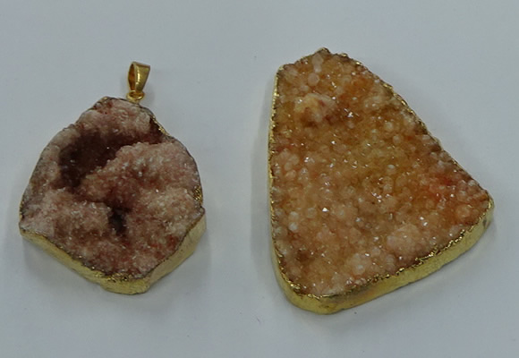 NGP8564 28*45mm - 35*50mm freeform druzy agate pendants wholesale