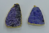 NGP8565 28*45mm - 35*50mm freeform druzy agate pendants wholesale