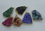 NGP8572 28*45mm - 35*50mm freeform druzy agate pendants wholesale