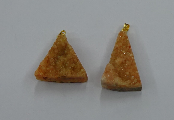 NGP8575 18*25mm - 25*40mm triangle druzy agate pendants wholesale