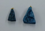 NGP8579 18*25mm - 25*40mm triangle druzy agate pendants wholesale