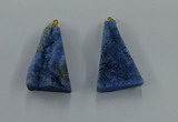 NGP8581 18*25mm - 25*40mm triangle druzy agate pendants wholesale