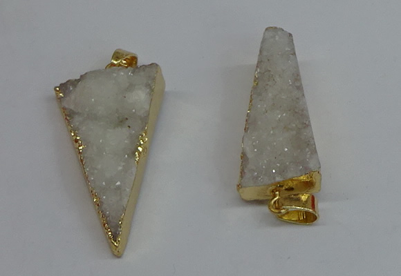 NGP8593 13*40mm - 20*35mm triangle druzy agate pendants wholesale