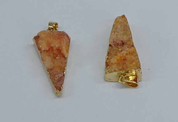 NGP8594 13*40mm - 20*35mm triangle druzy agate pendants wholesale