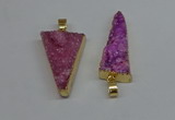 NGP8596 13*40mm - 20*35mm triangle druzy agate pendants wholesale