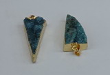 NGP8599 13*40mm - 20*35mm triangle druzy agate pendants wholesale