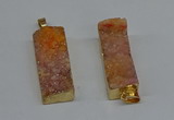 NGP8605 15*35mm - 16*40mm rectangle druzy agate pendants wholesale