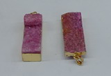 NGP8608 15*35mm - 16*40mm rectangle druzy agate pendants wholesale