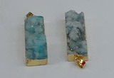 NGP8610 15*35mm - 16*40mm rectangle druzy agate pendants wholesale