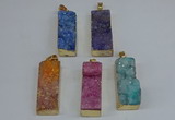 NGP8613 15*35mm - 16*40mm rectangle druzy agate pendants wholesale