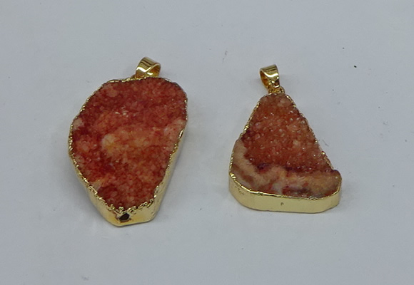 NGP8616 25*30mm - 28*40mm freeform druzy agate pendants wholesale