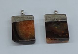 NGP8678 26*36mm rectangle druzy agate pendants wholesale