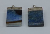 NGP8681 26*36mm rectangle druzy agate pendants wholesale