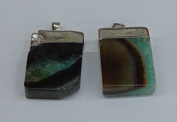 NGP8682 26*36mm rectangle druzy agate pendants wholesale