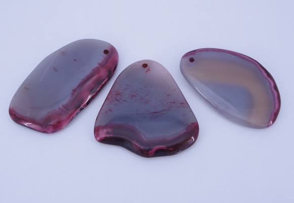 NGP869 5PCS 35-40mm*55-65mm freeform agate gemstone pendants