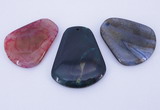 NGP873 5PCS 35-40mm*45-50mm trapezoid agate gemstone pendants