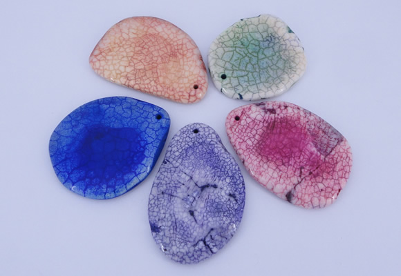 NGP877 5PCS 40-50mm*50-70mm freeform agate gemstone pendants