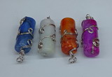 NGP8823 18*45mm tube agate gemstone pendants wholesale