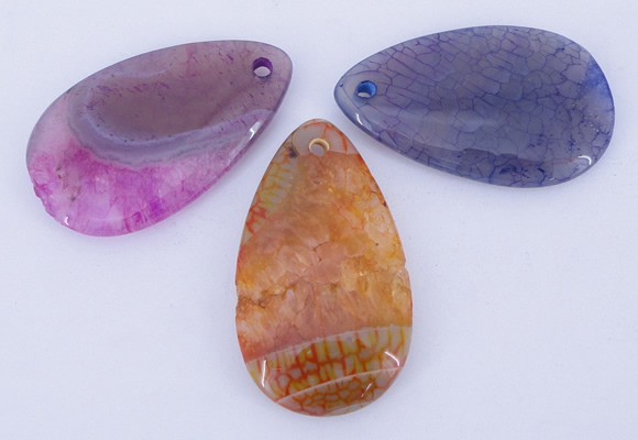 NGP883 5PCS 29*50mm flat teardrop agate gemstone pendants wholesale