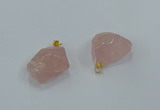 NGP8856 20*25mm - 30*40mm nuggets rose quartz pendants wholesale