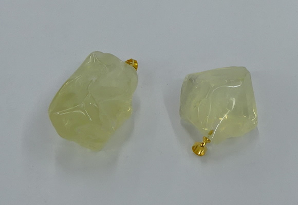 NGP8857 20*25mm - 30*40mm nuggets lemon quartz pendants wholesale