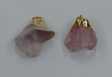 NGP8861 20*25mm - 30*40mm nuggets rose quartz gemstone pendants