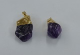 NGP8870 20*25mm - 30*40mm nuggets amethyst gemstone pendants