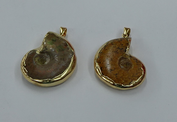 NGP8874 22*26mm - 30*35mm carved ammonite gemstone pendants