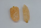 NGP8879 16*38mm - 25*60mm sticks crackle quartz pendants wholesale