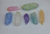 NGP8885 16*38mm - 25*60mm sticks crackle quartz pendants wholesale