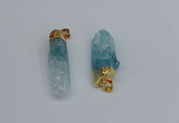 NGP8892 10*35mm - 20*45mm sticks crackle quartz pendants