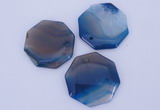 NGP907 5PCS 40*40mm octagonal agate druzy geode gemstone pendants