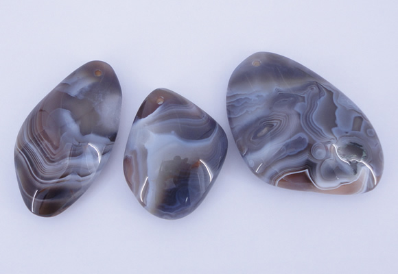 NGP935 2PCS 35-45mm*45-65mm nuggets botswana agate gemstone pendants