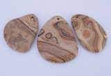 NGP944 5PCS 35-45mm*55-65mm freeform picture jasper gemstone pendants